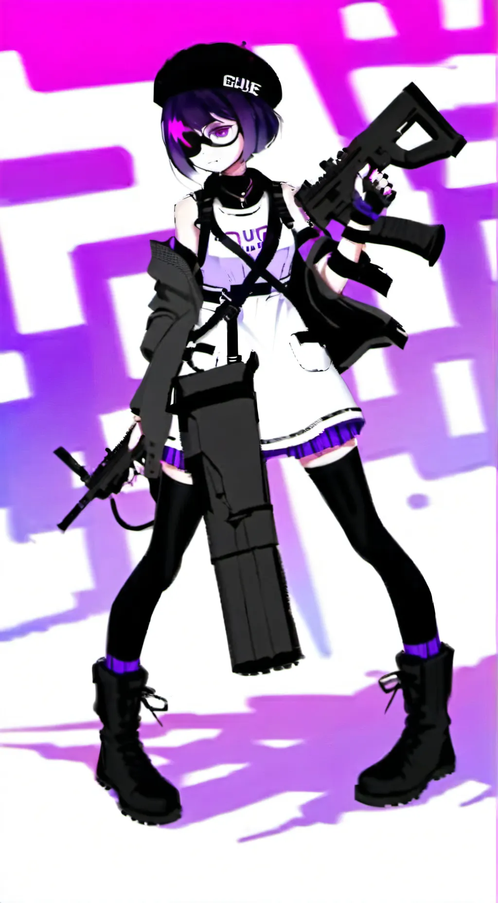 ai character: UZI DOORMAN  background