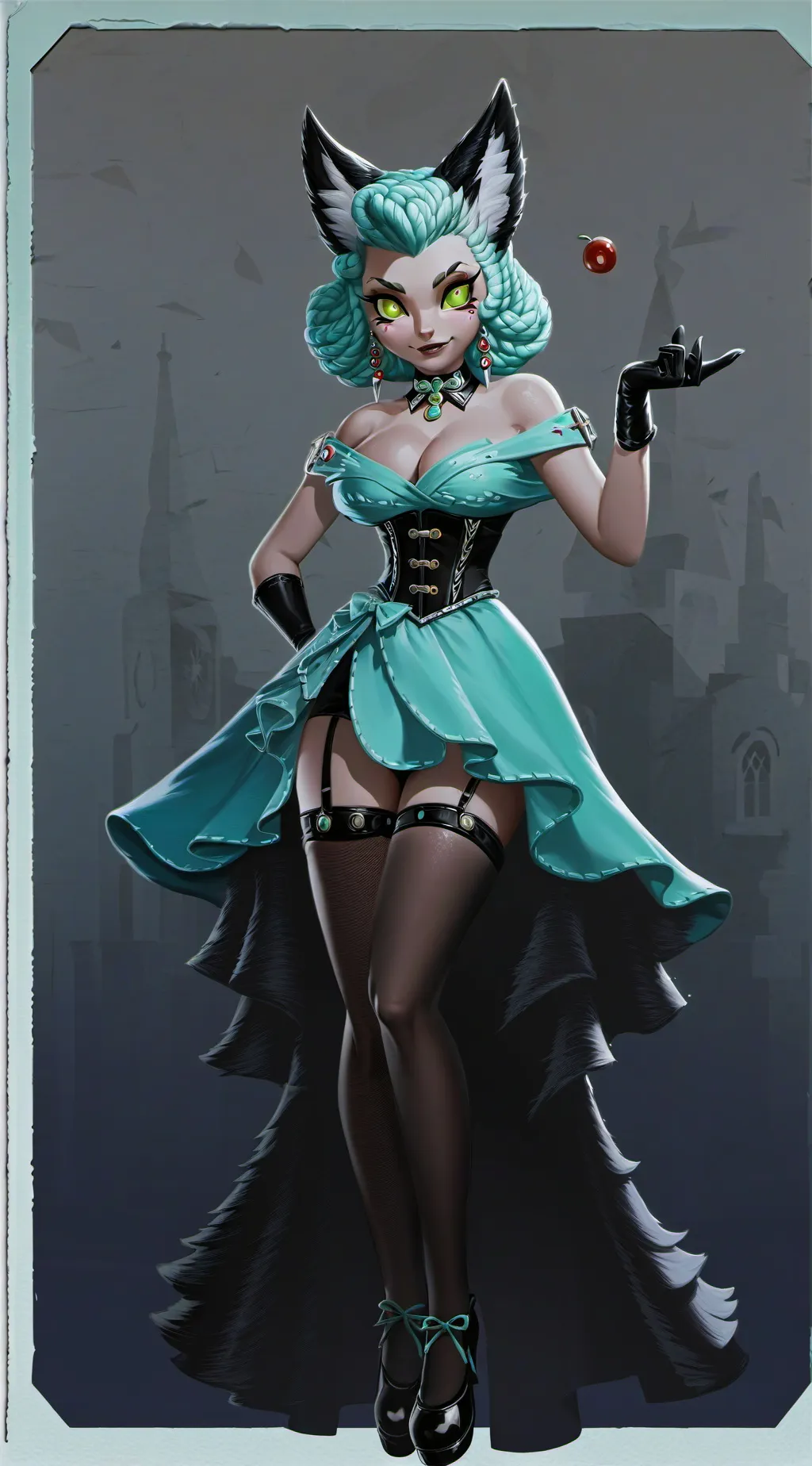 ai character: Mint the fox  background