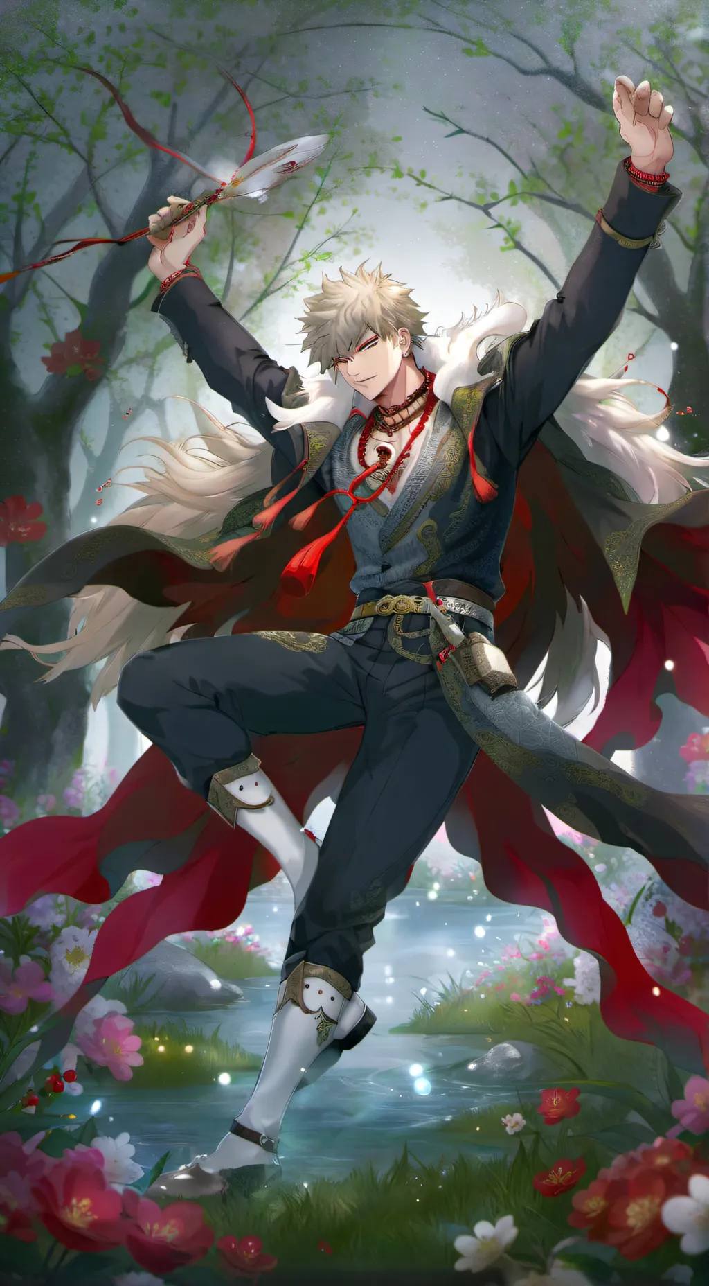 ai character: BakuDeku Fantasy background