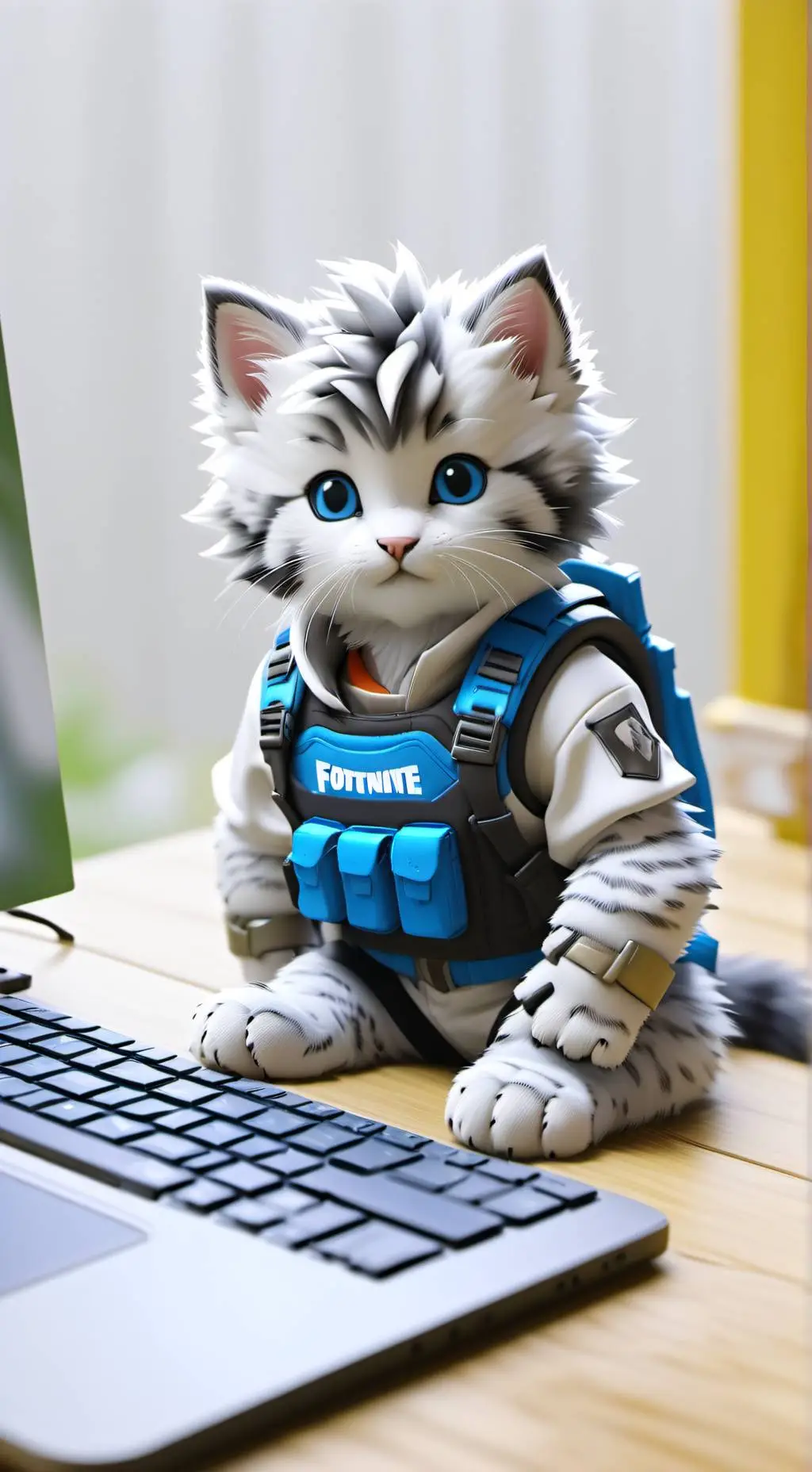 ai character: Fortnite Kitten background