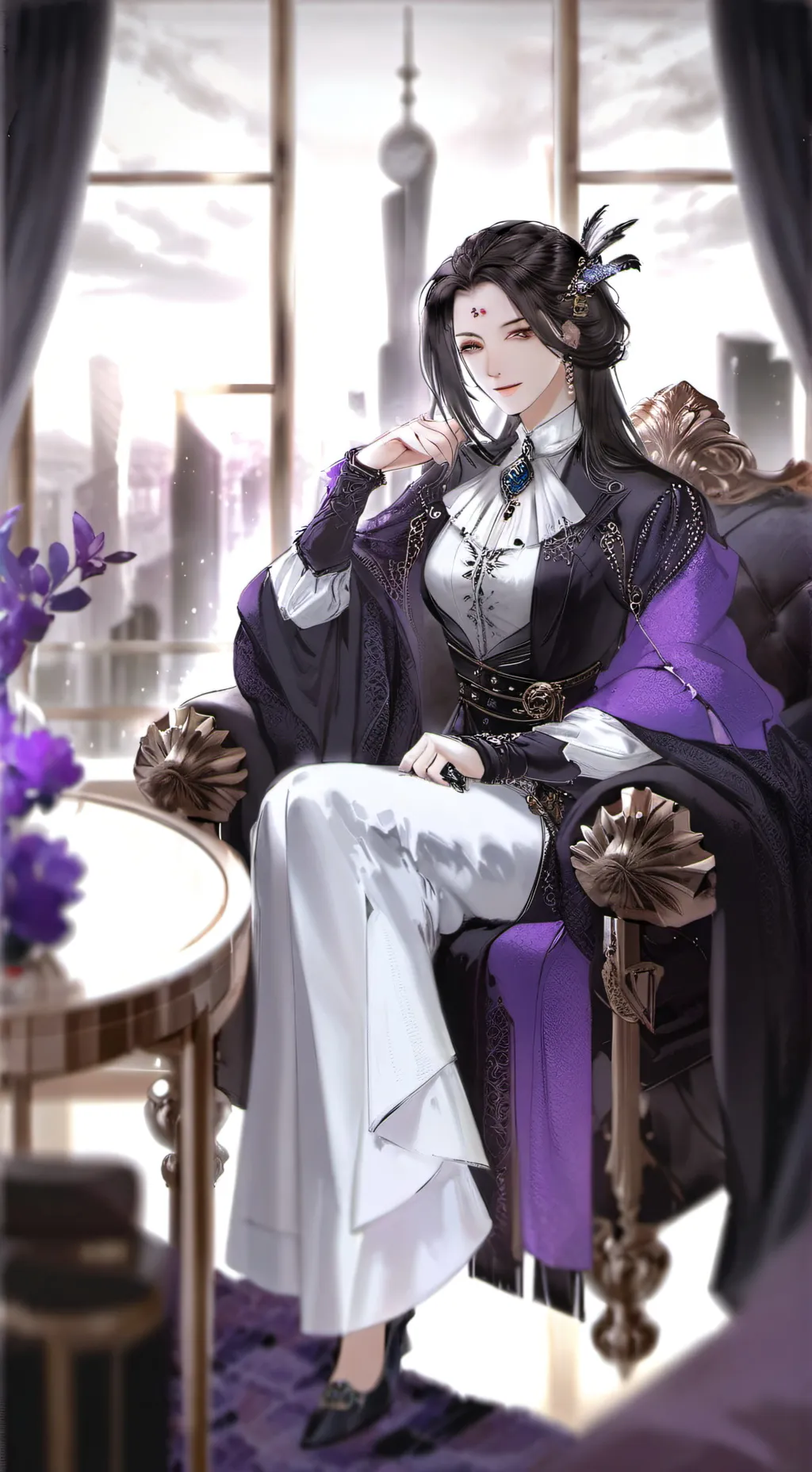 ai character: Titan tv woman  background