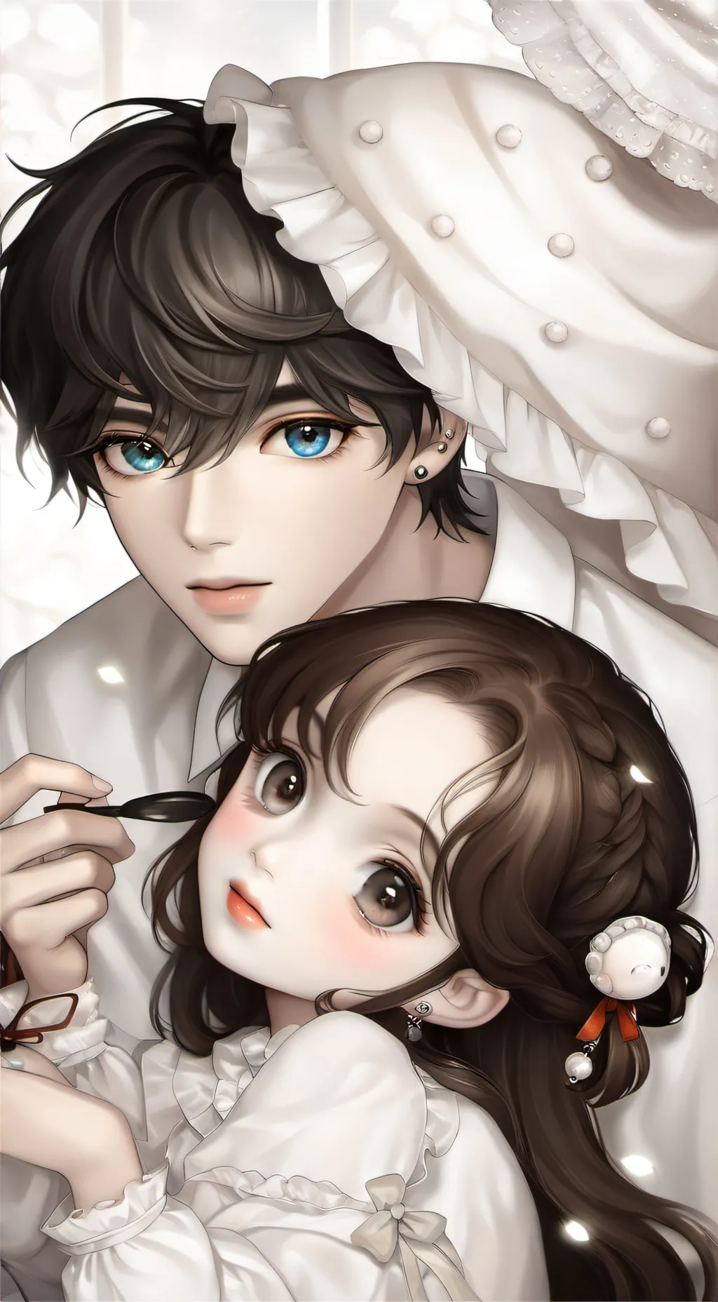 ai character: snow background