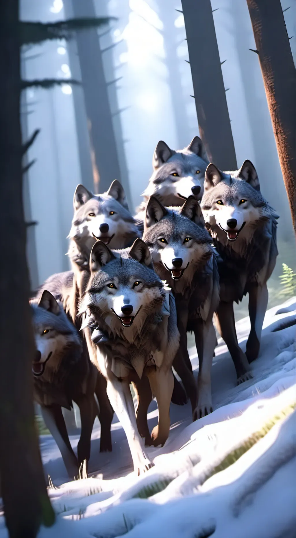 ai character: wolf enclosure  background