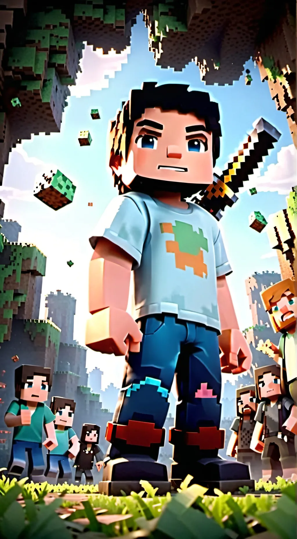 ai character: Minecraft movie  background
