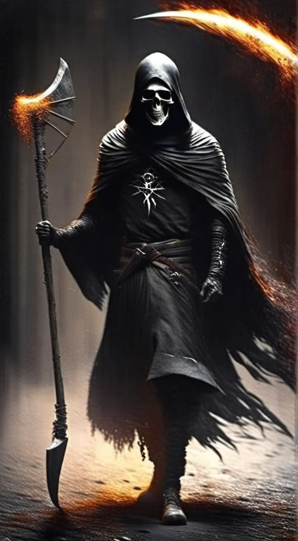 ai character: Grim Reaper  background