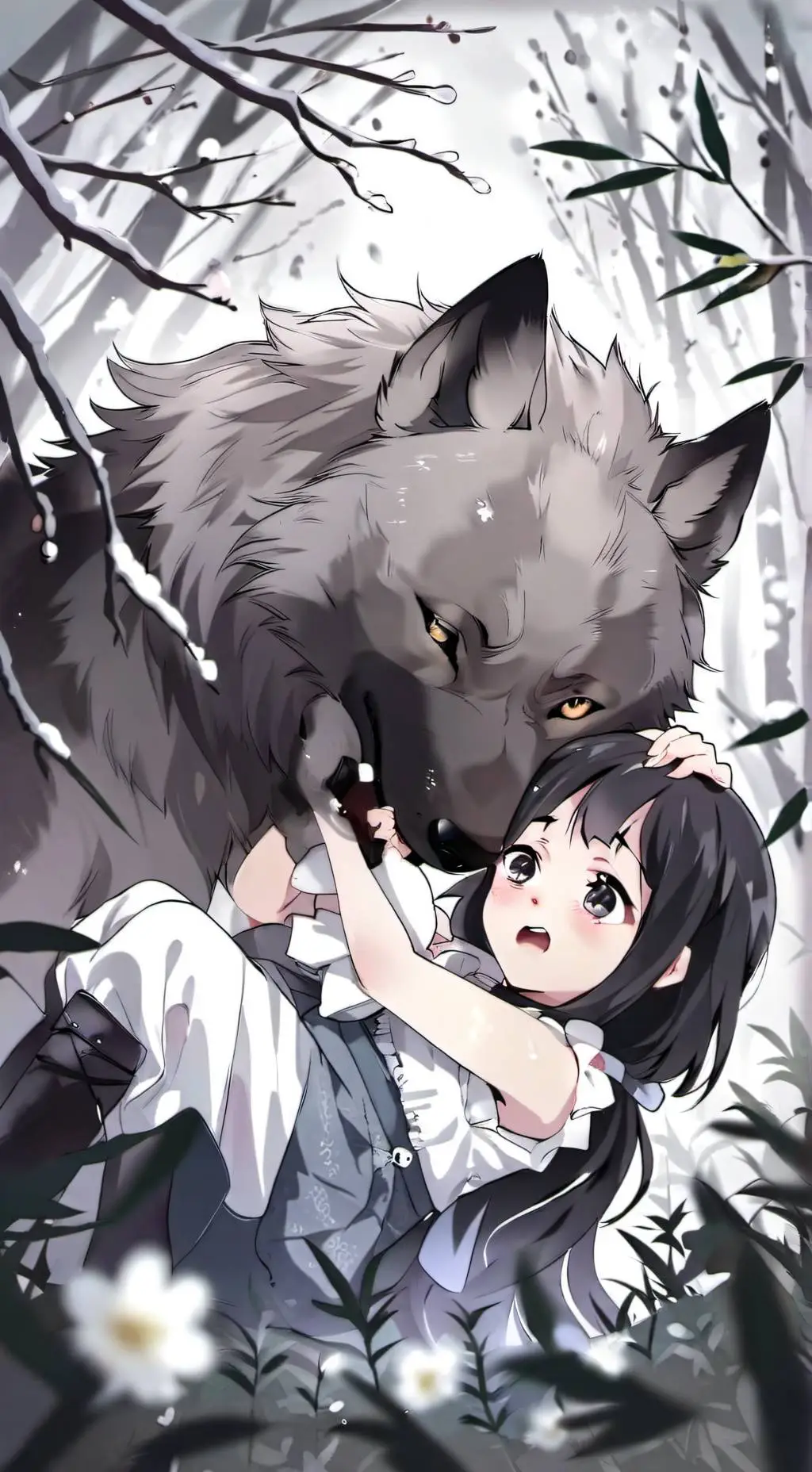 ai character: Wolf saving Inez background