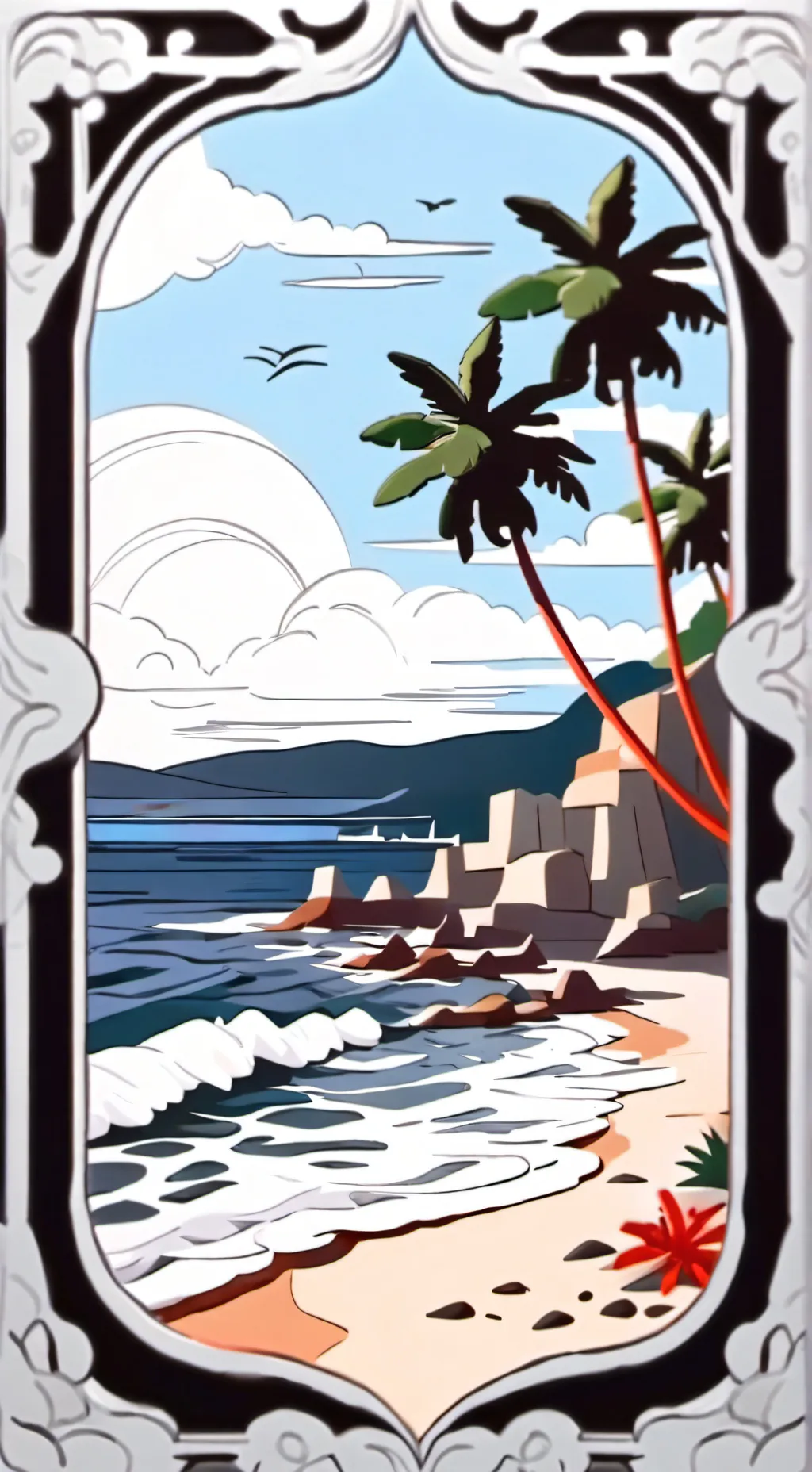 ai character: hazbin hotel beach background