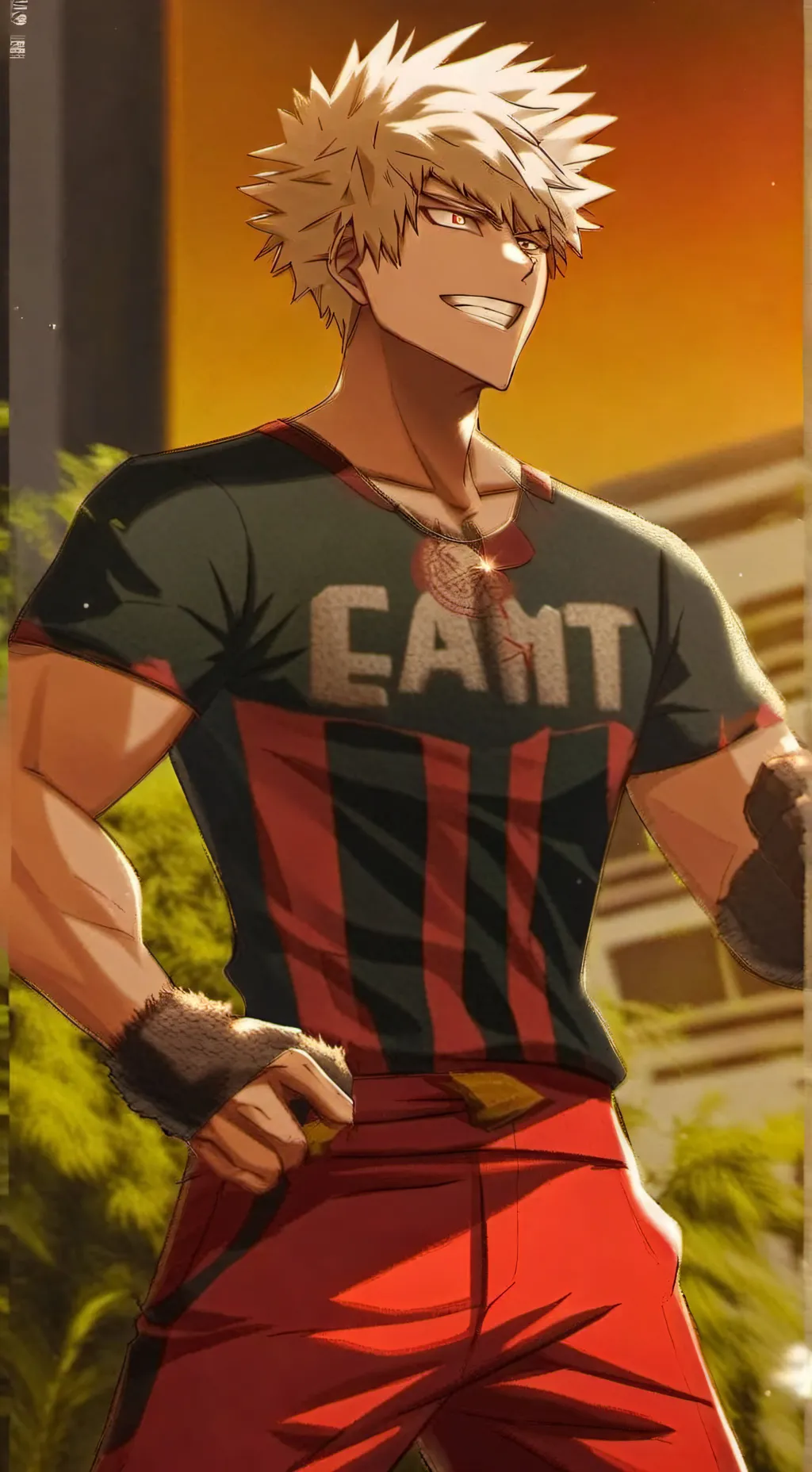 ai character: Katsuki bakugo  background