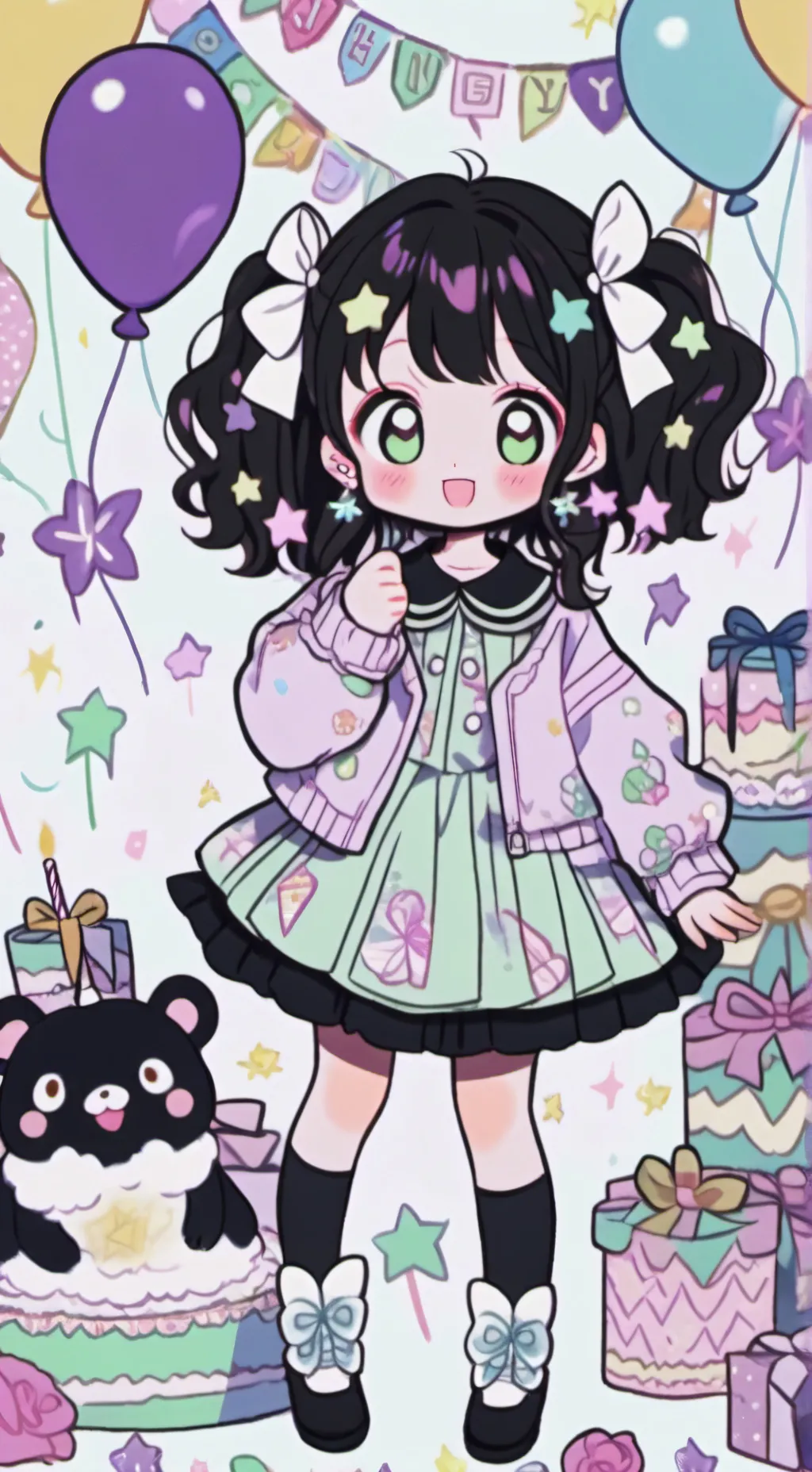 ai character: Birthday party background