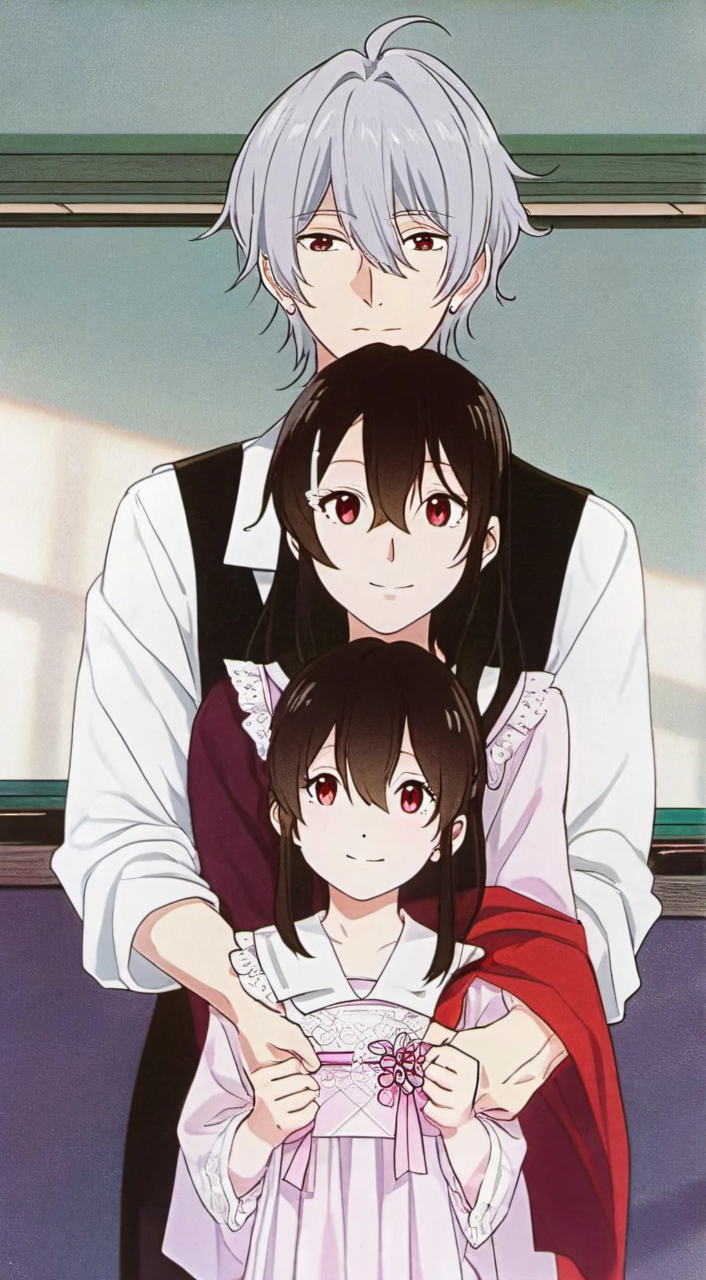 ai character: ayato and ayano  background
