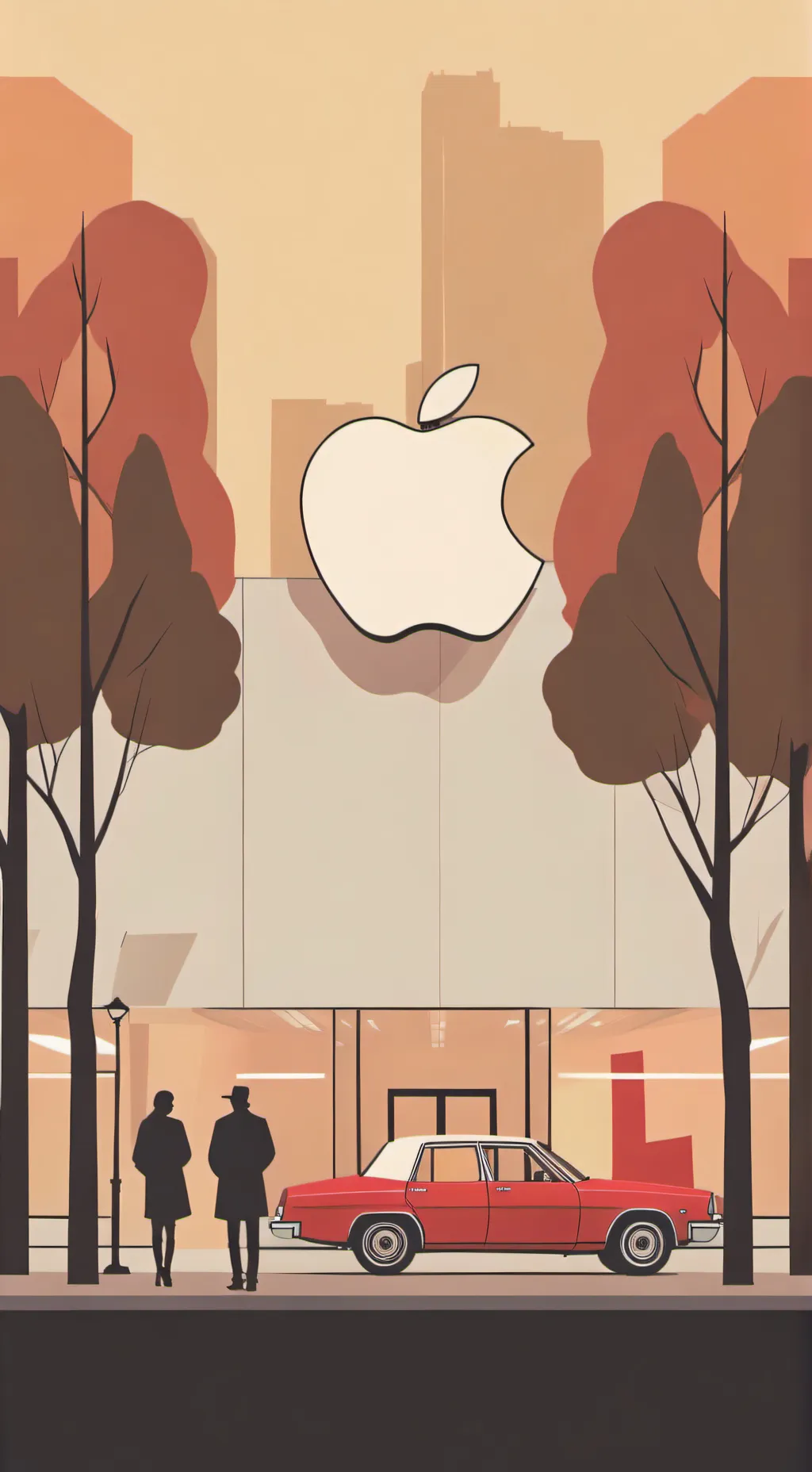 ai character: Apple Store background
