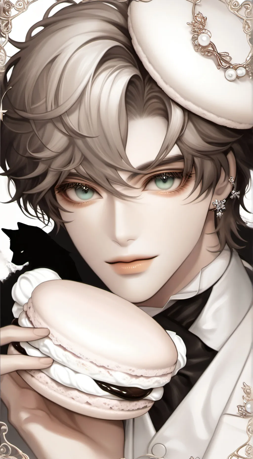 ai character: Macaroon background