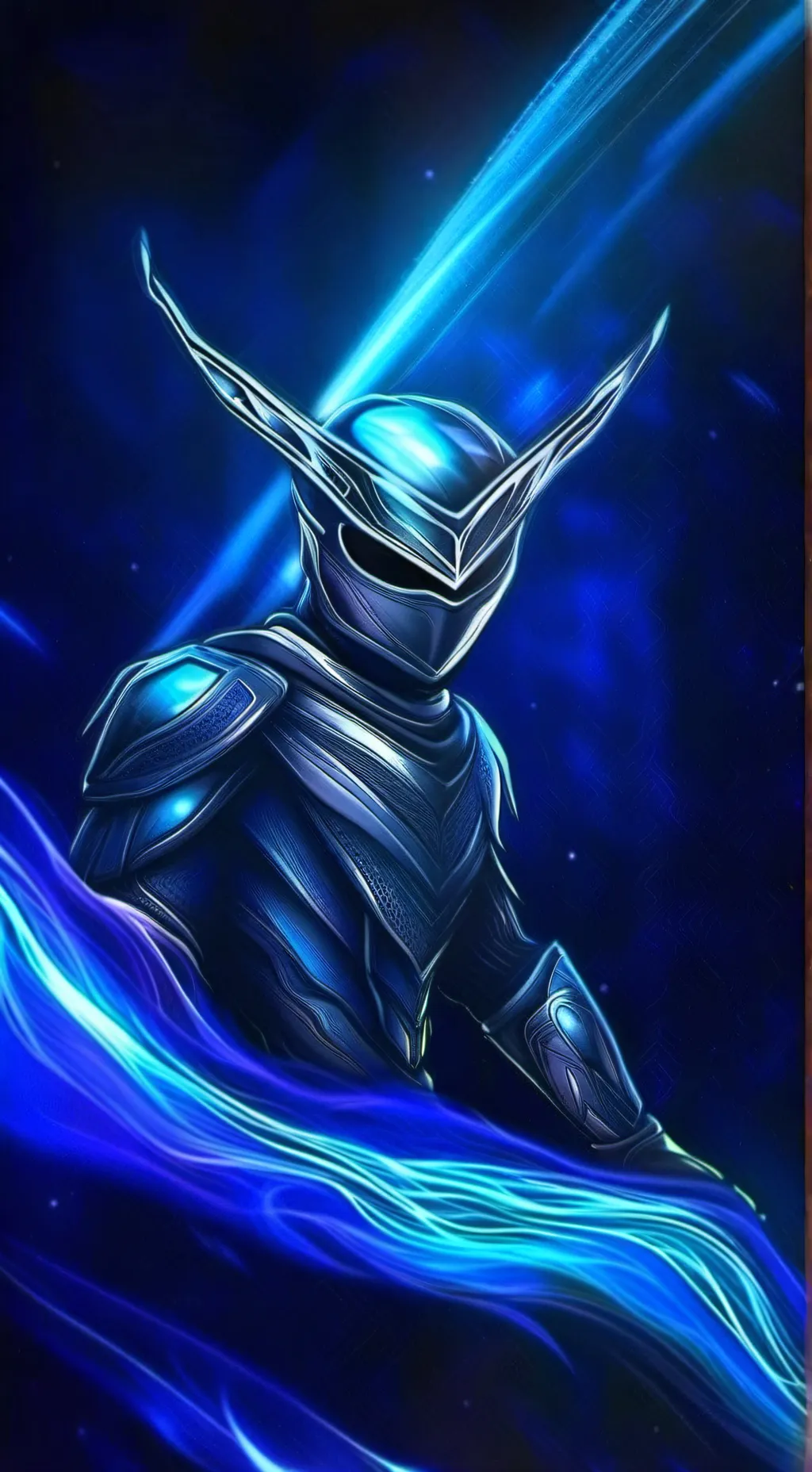 ai character: blue night background