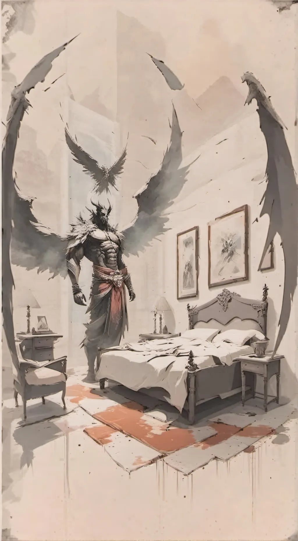 ai character: bed 2 background