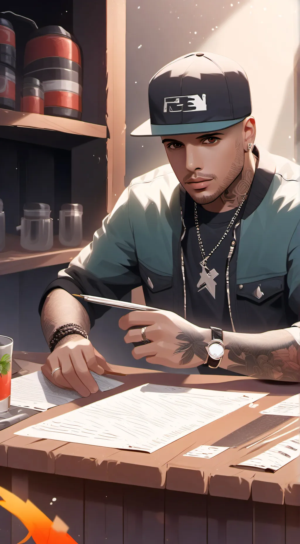 ai character: The Rockstar show background