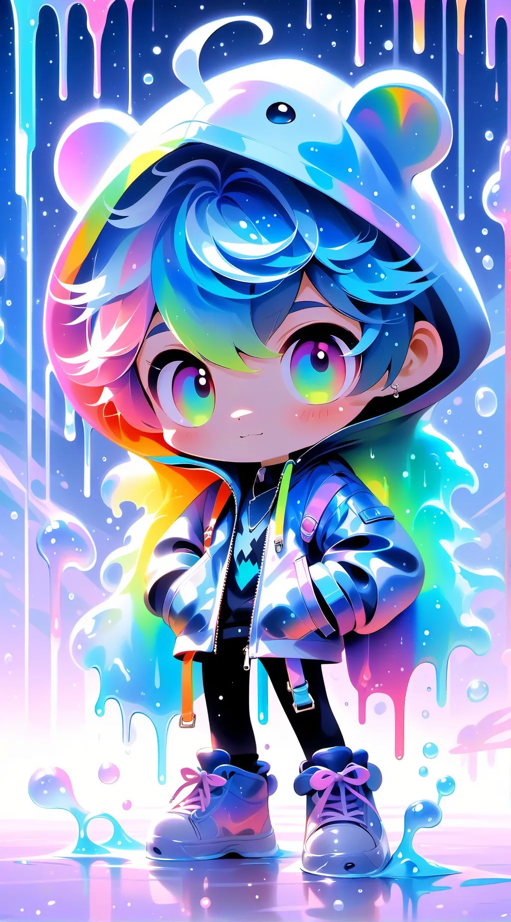 ai character: Orange background