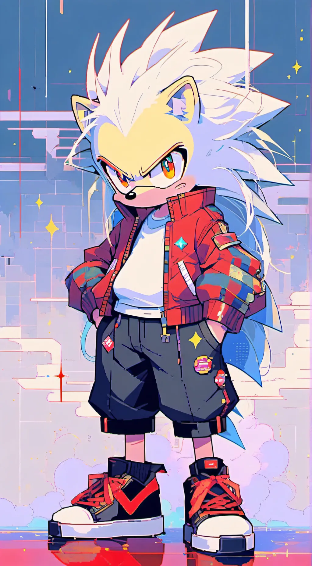 ai character: Fleetway Sonic background