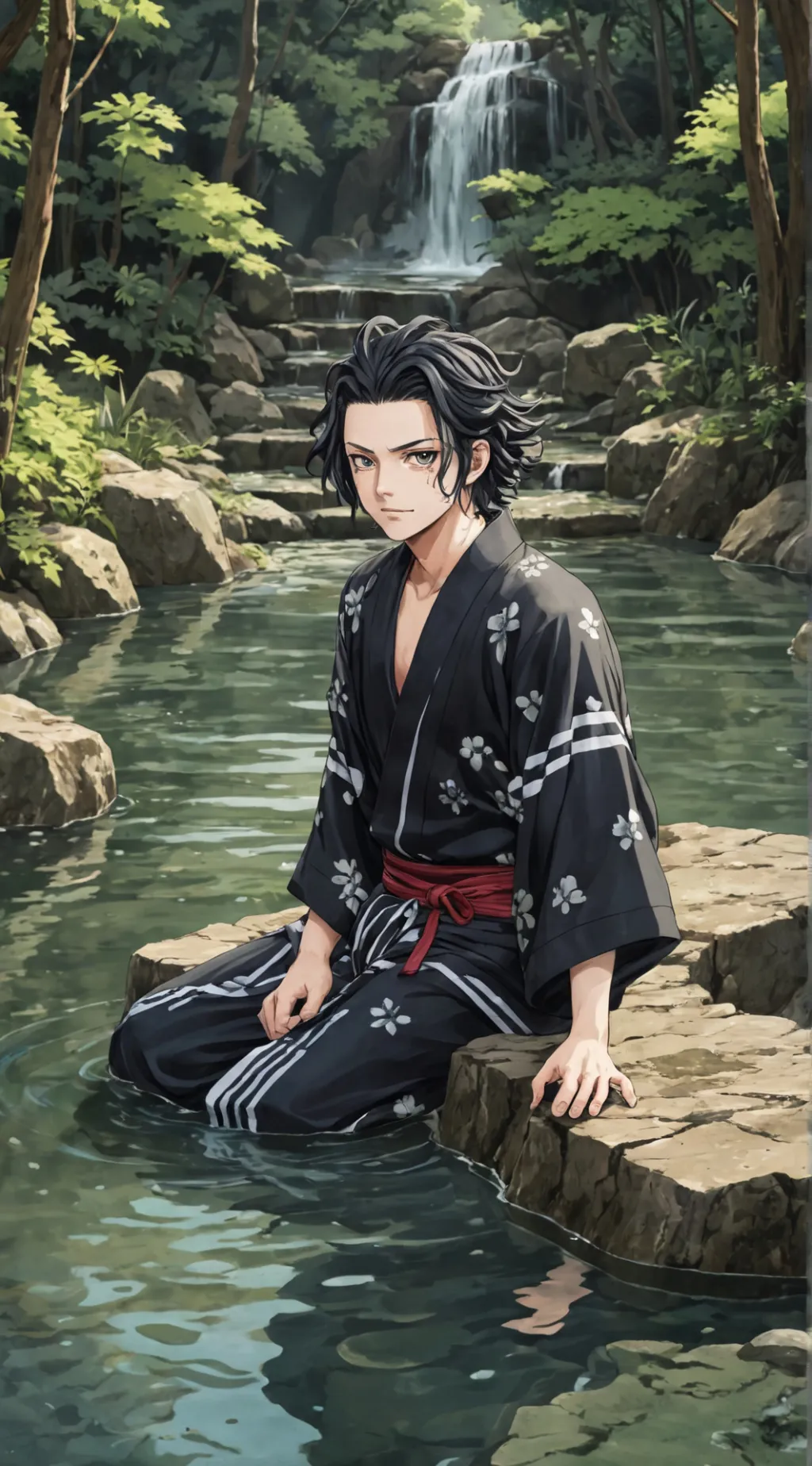 ai character: Knyboyshostspring background