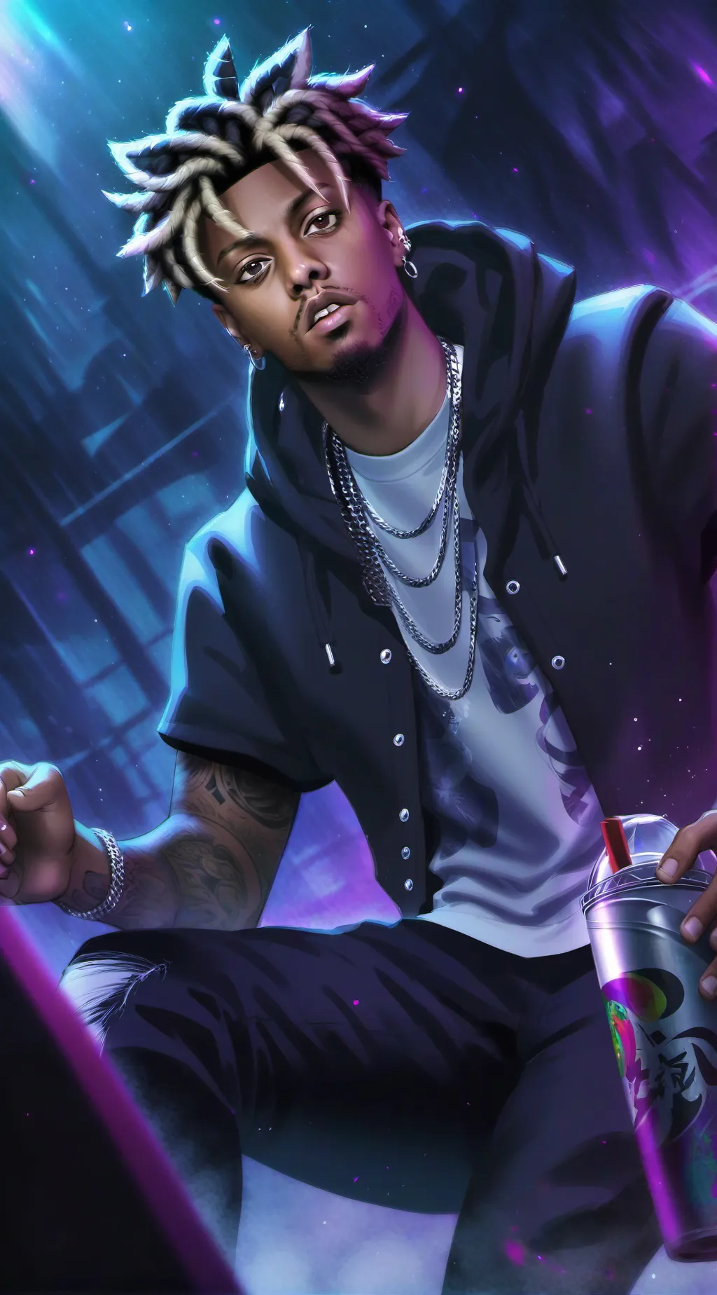 ai character: Juice WRLD background