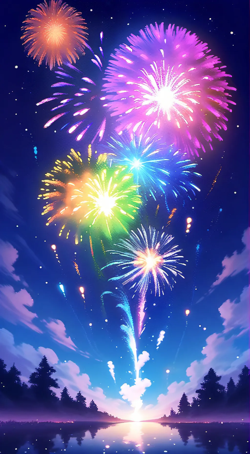ai character: HAPPY 2025 background