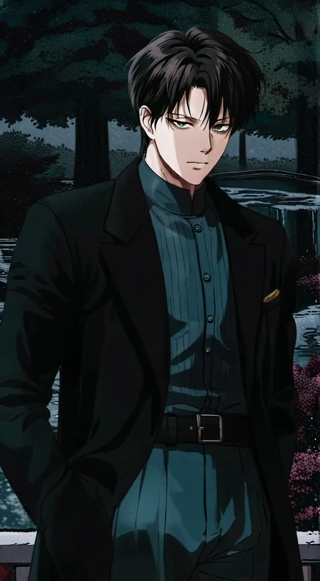 ai character: Levi Ackerman  background