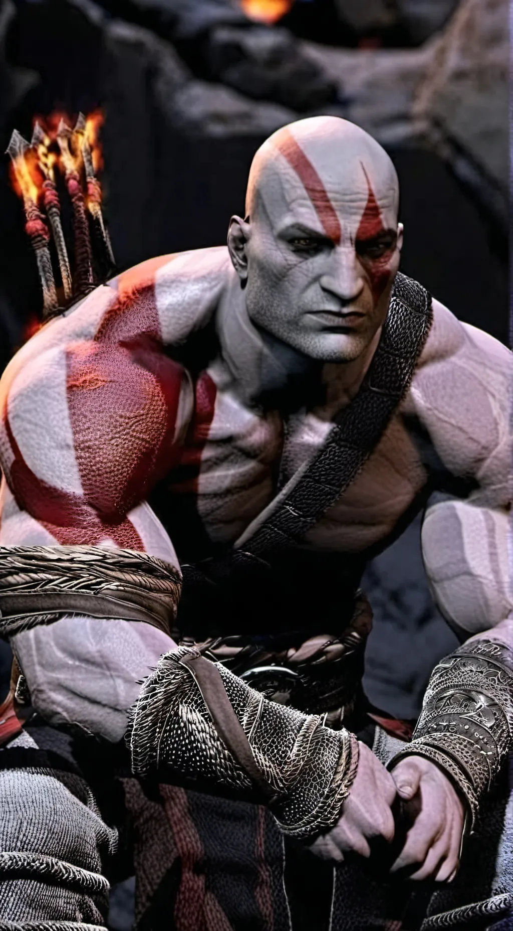 ai character: kratos  background