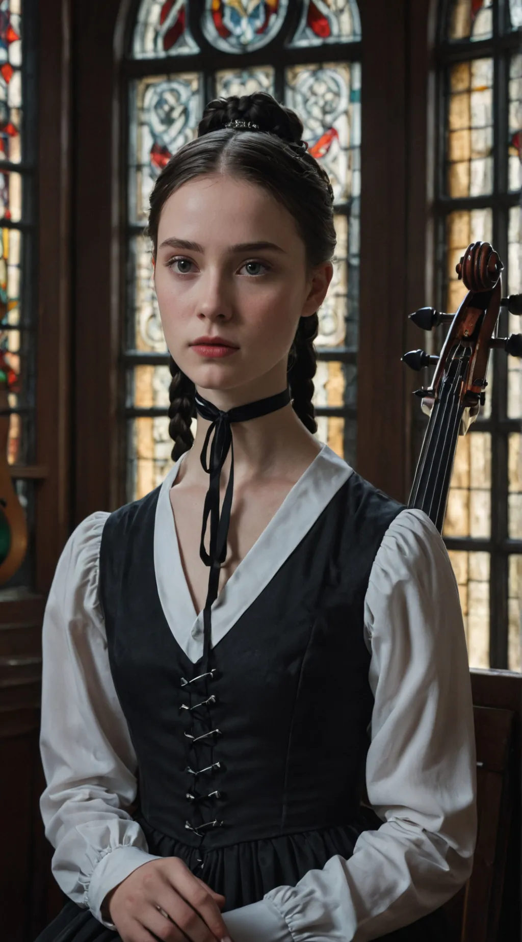 ai character: Wednesday Addams background