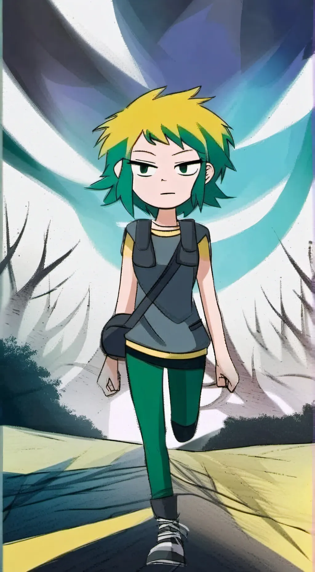 ai character: Ramona flowers  background