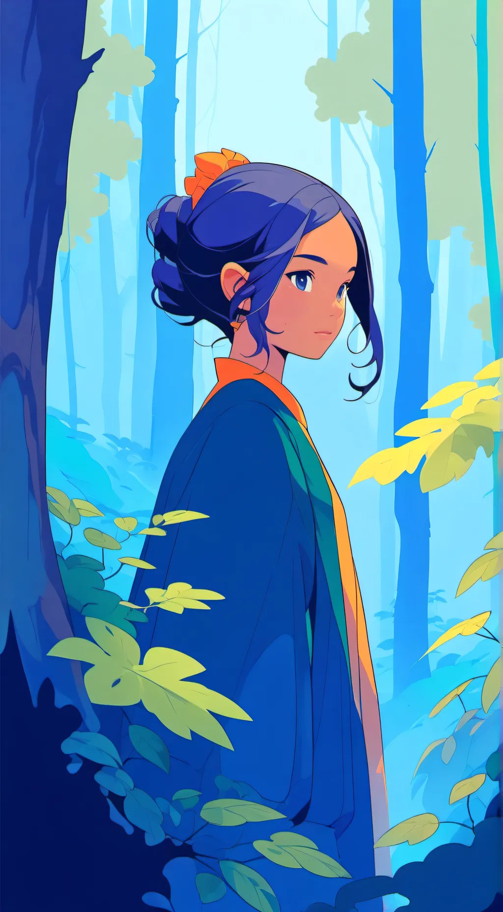 ai character: durple background