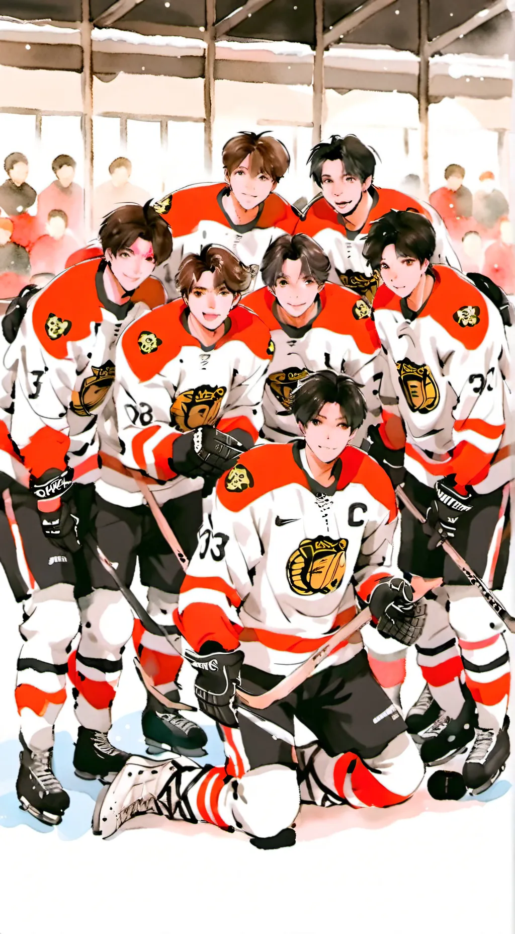 ai character: Boys hockey team background