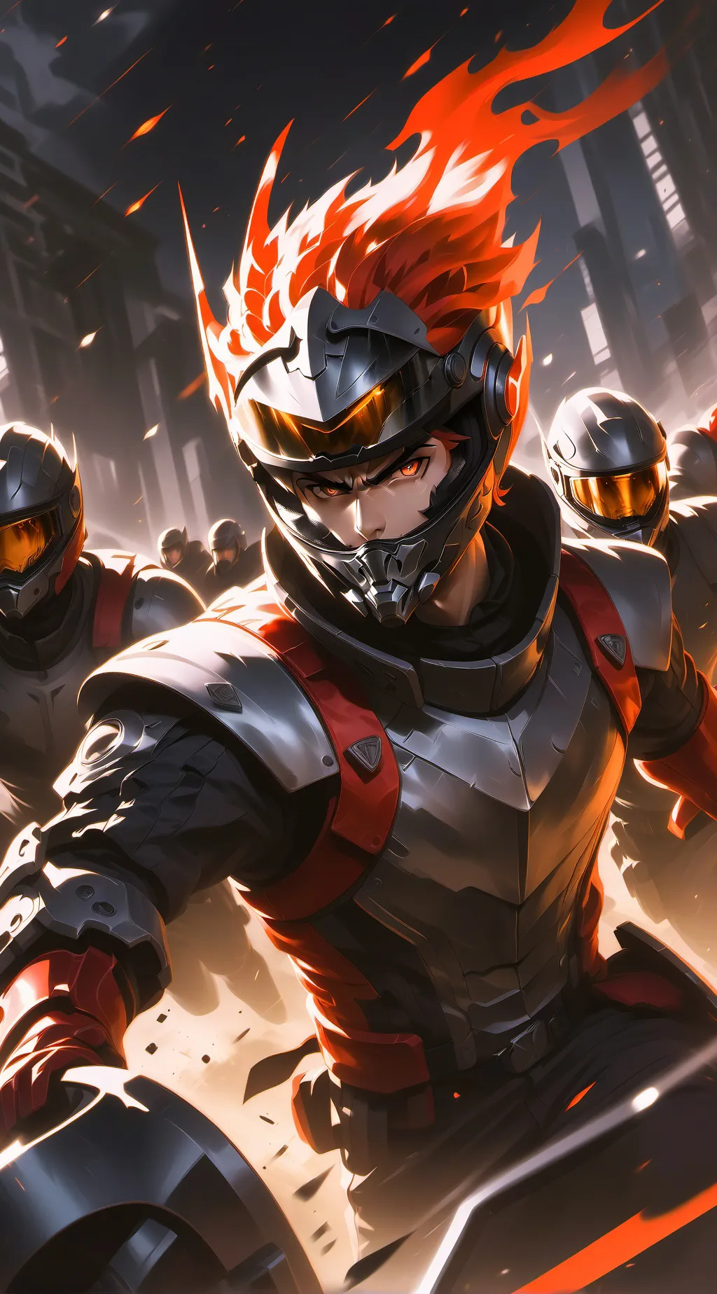 ai character: Red background