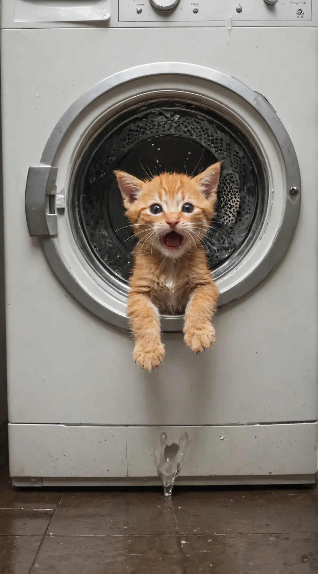 ai character: Wet kitten  background