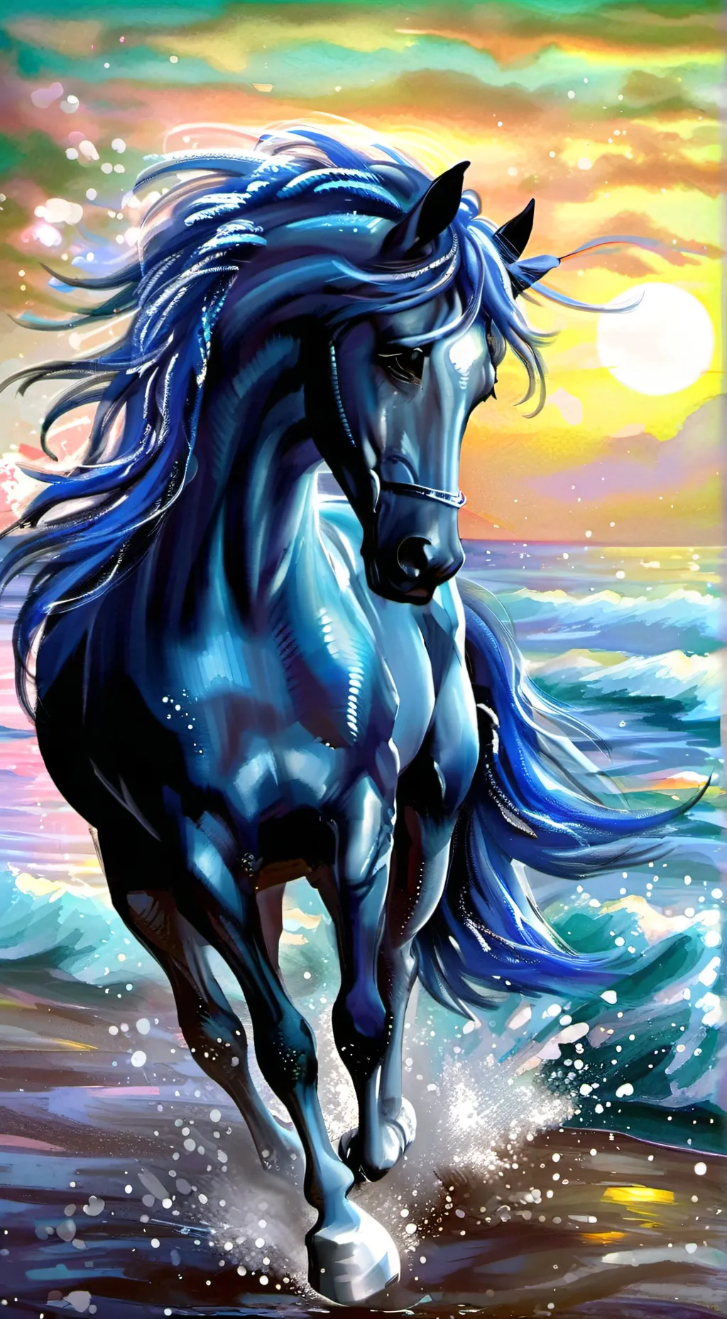 ai character: horse  and rider background