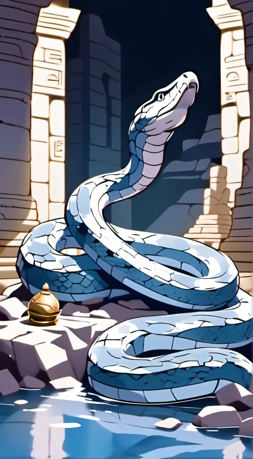 ai character: genie snake background