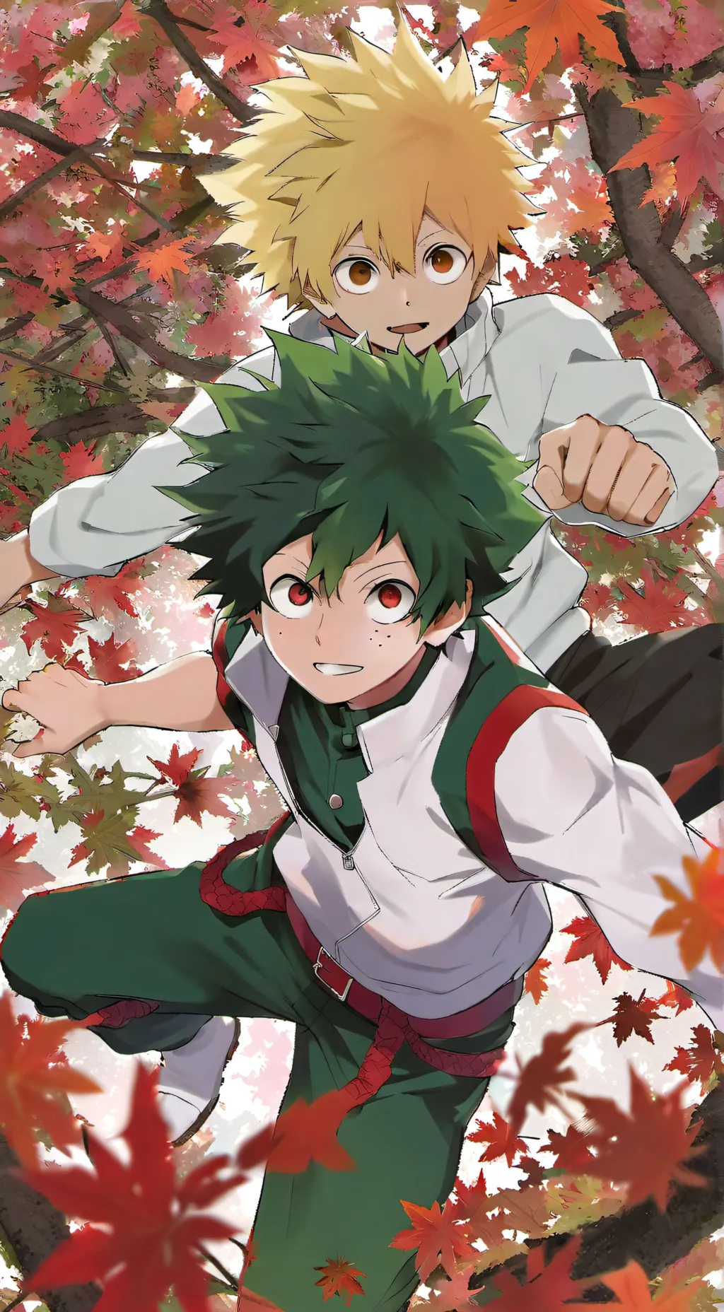 ai character: Bakugo💥 and Deku🥦 background