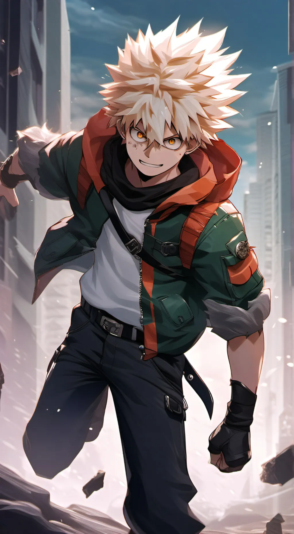 ai character: Katsuki Bakugo background