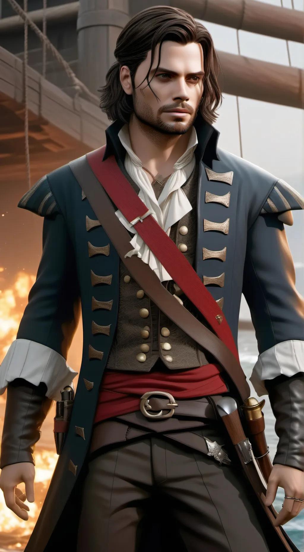 ai character: Bucky Barnes  background