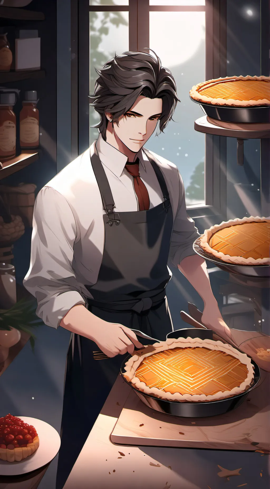 ai character: Pie time background