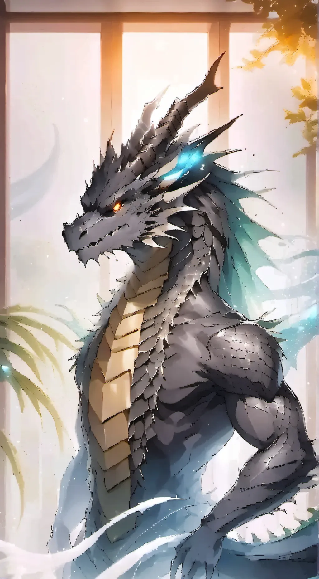 ai character: Nyx the Anthro Dragon background