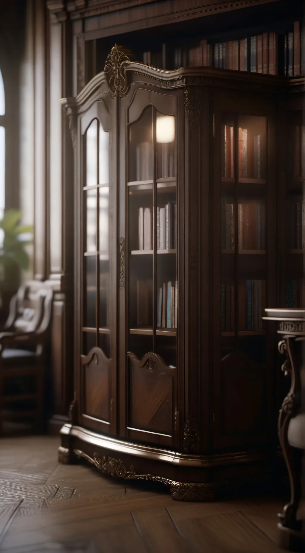 ai character: Figure's Library background