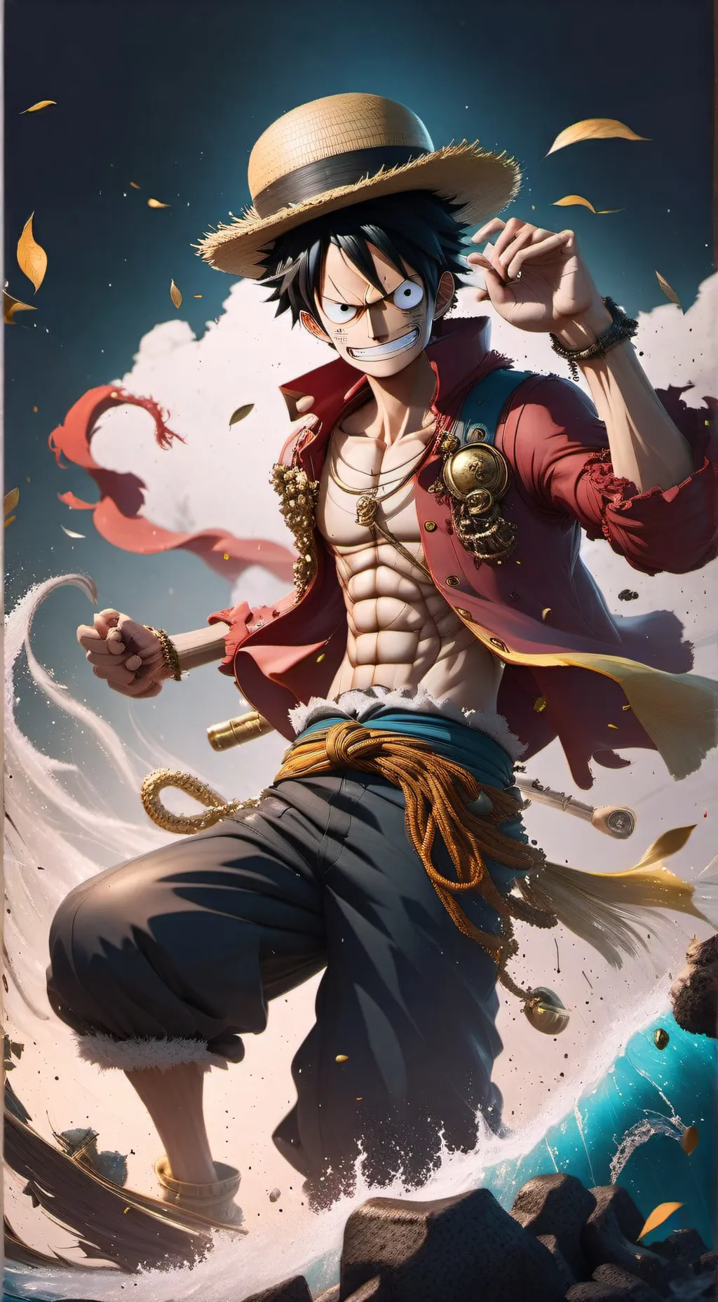ai character: Monkey d Luffy  background