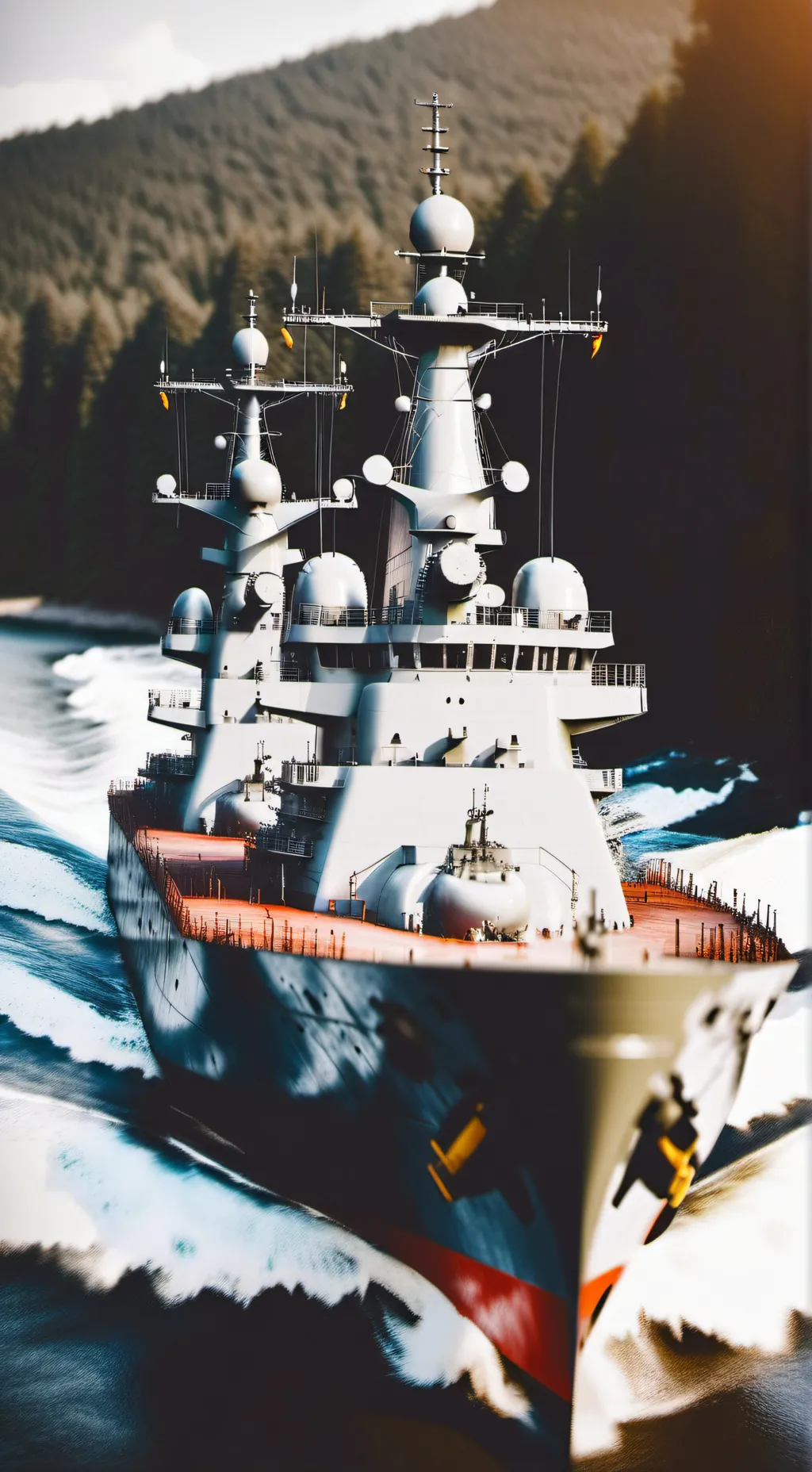 ai character: ww2 battle ship background