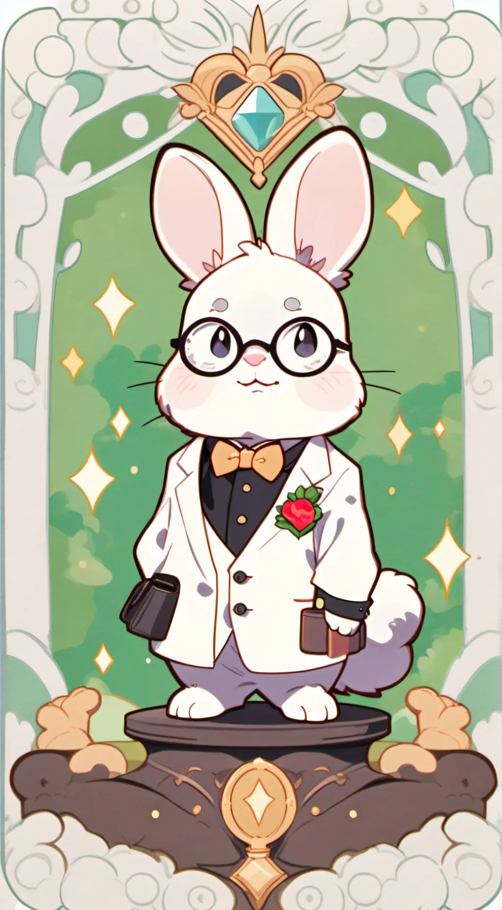 ai character: ∆unny background