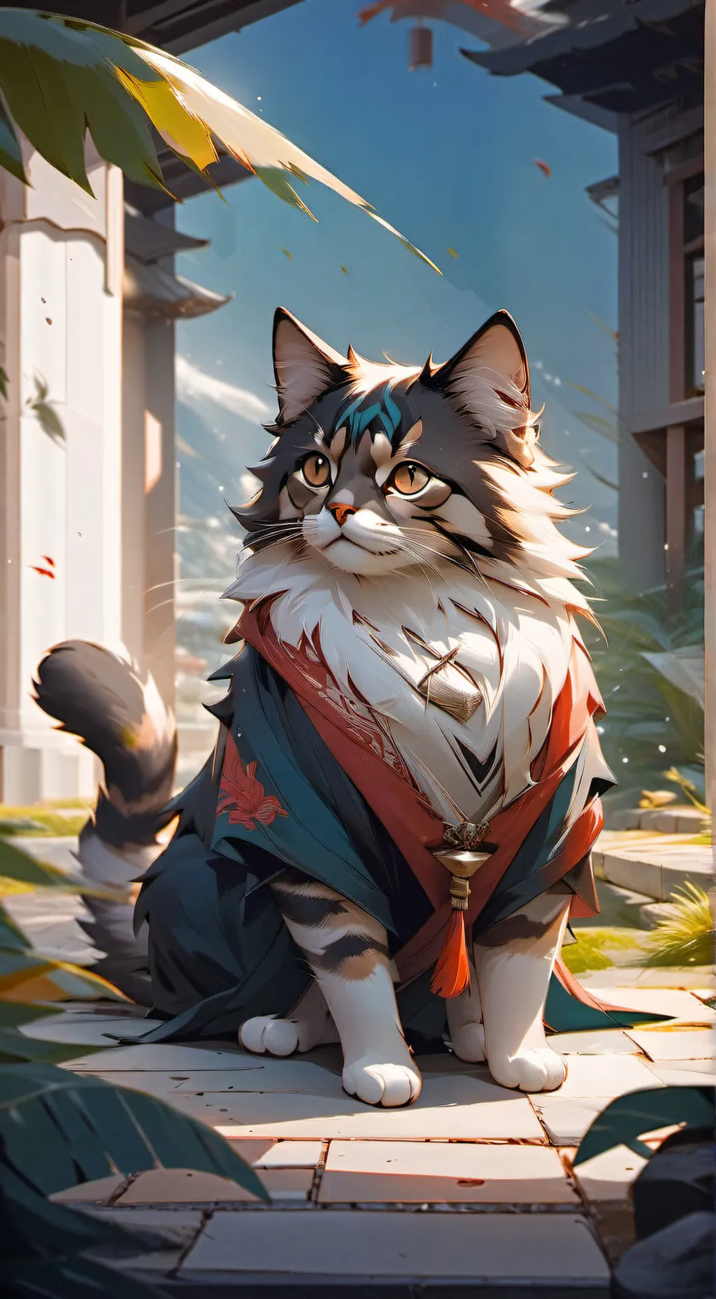 ai character: cat  background