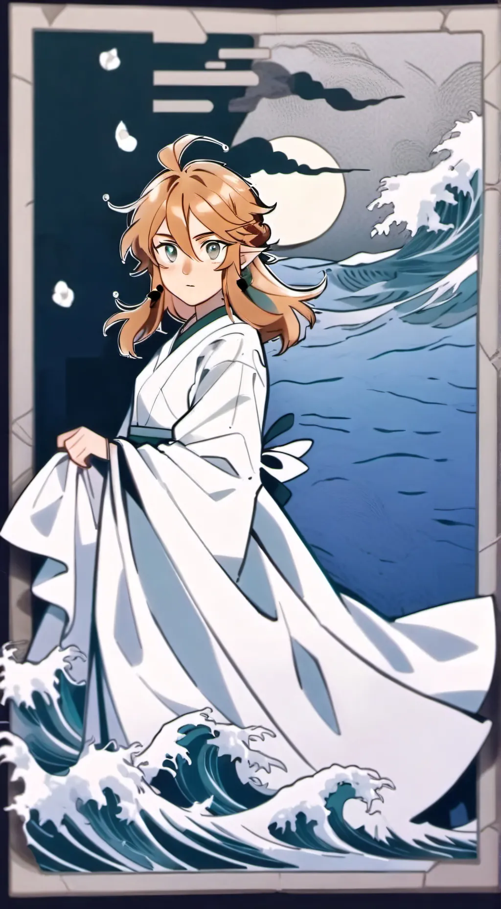 ai character: snowing  background