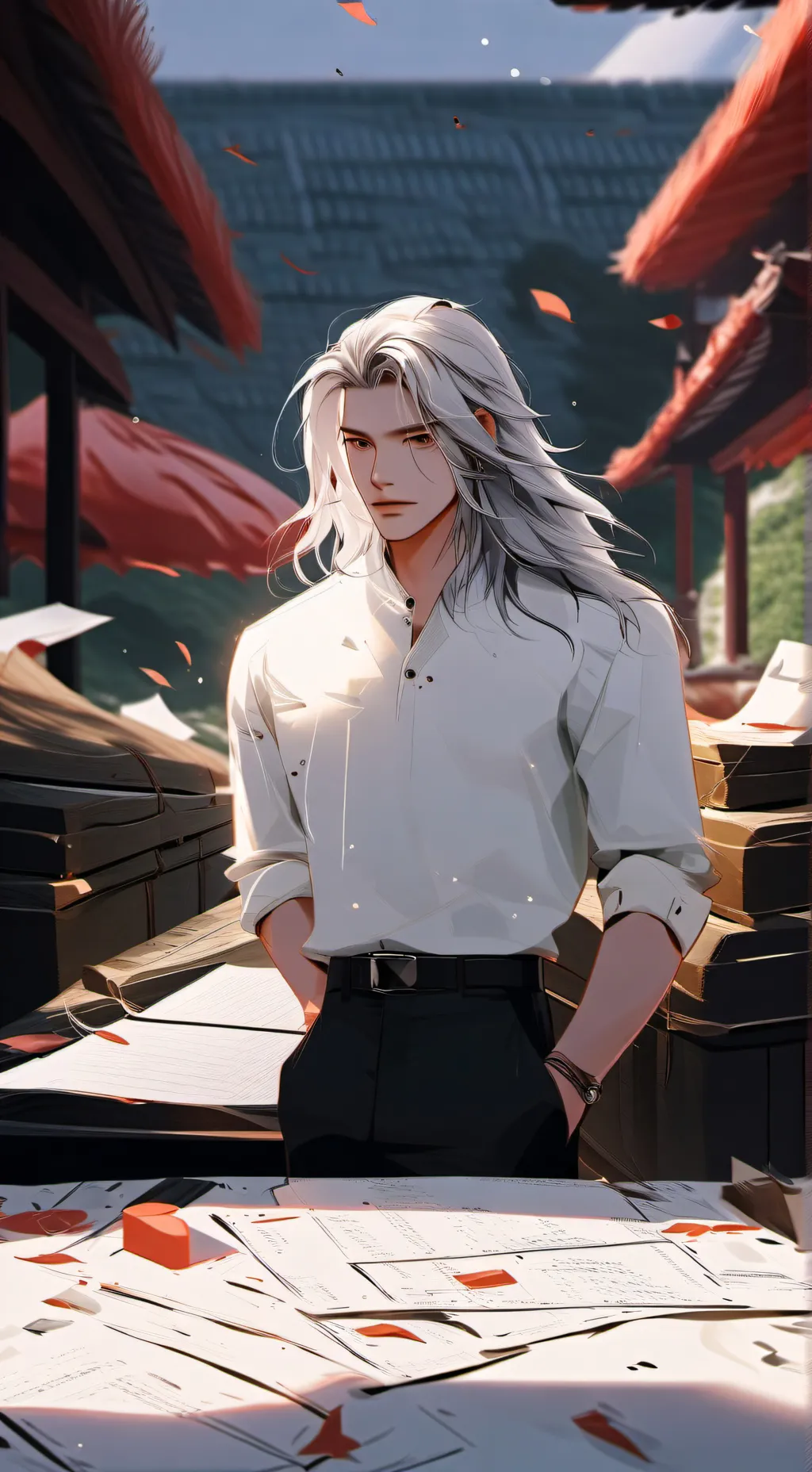 ai character: paper x human background