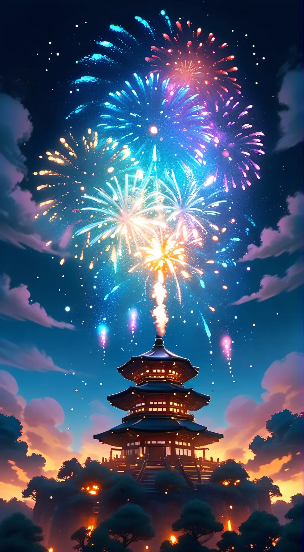 ai character: JJK New Year 🎆 background