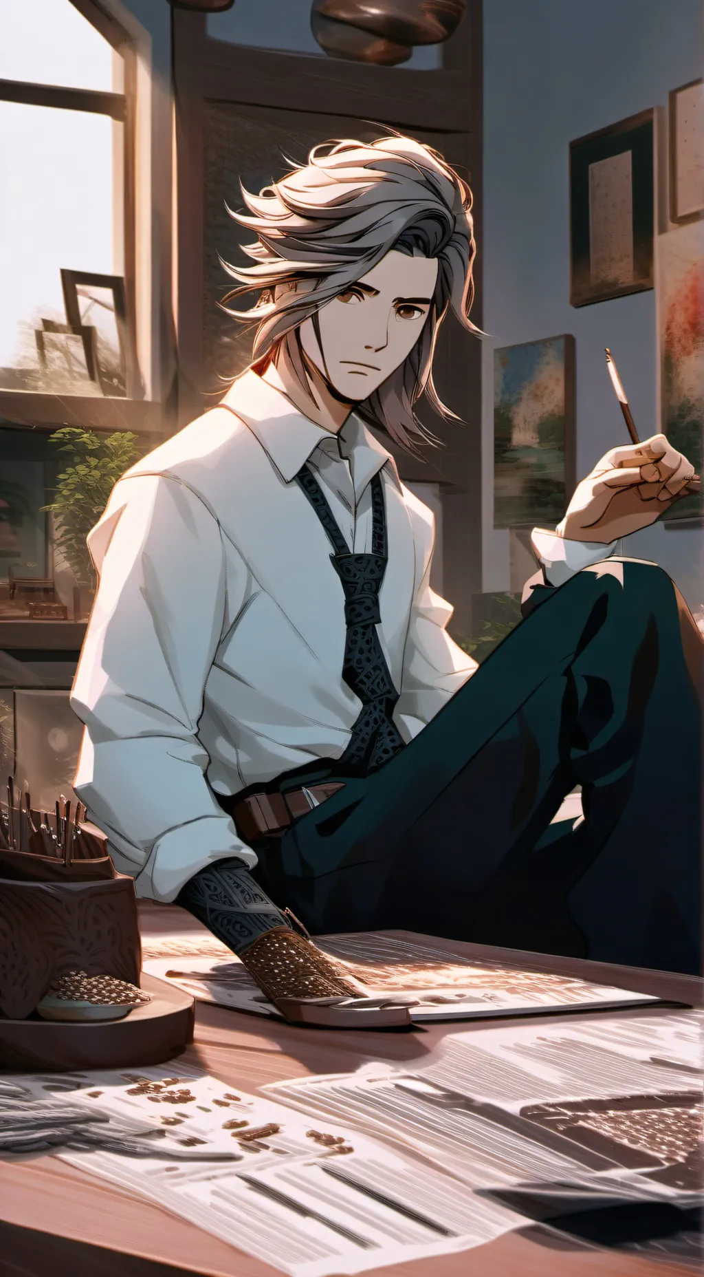 ai character: adventuresof paper background