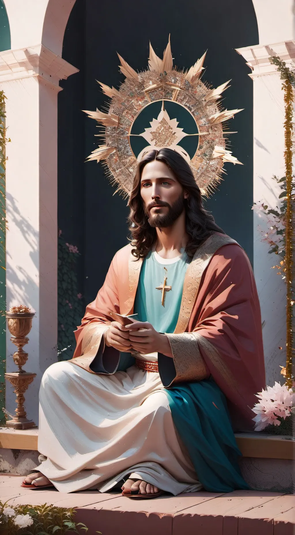ai character: Jesus 🥰🥳👑🙏 background