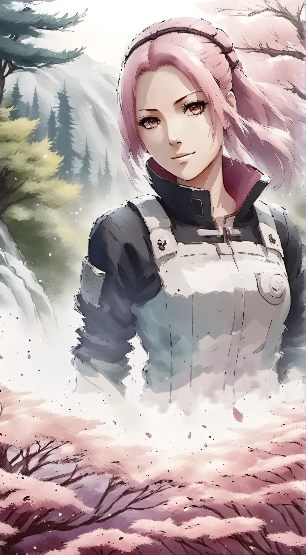 ai character: sakura Haruno  background